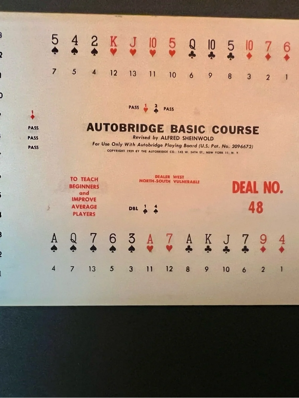 Vintage 1959 Auto Bridge Autobridge Play-Yourself Metal Card Game